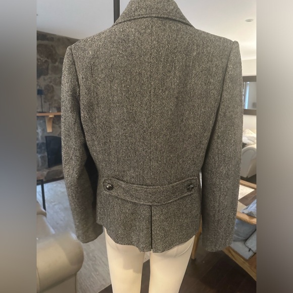 Vintage equestrian style tweed wool blend blazer - Picture 4 of 6